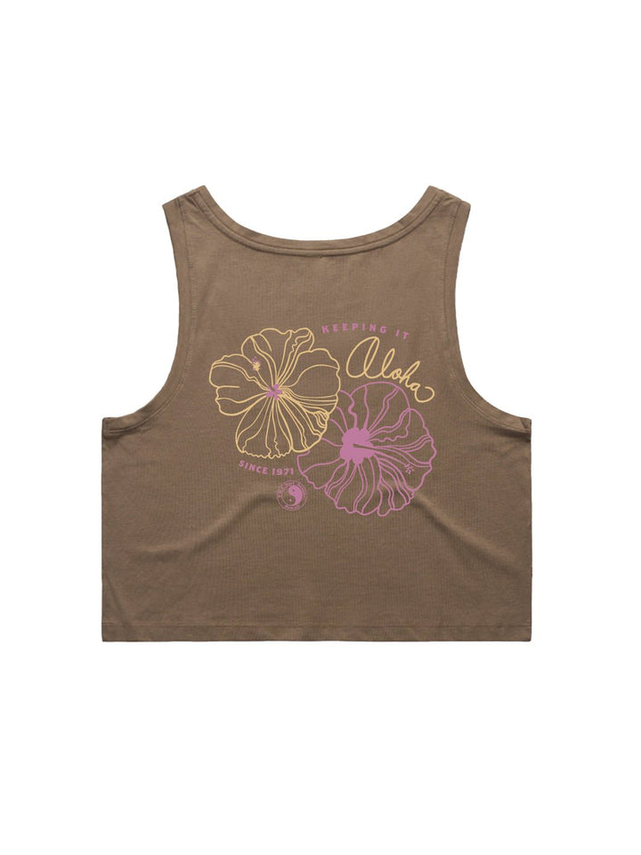 T&C Surf Designs Keeping It Aloha Crop Singlet Tank,