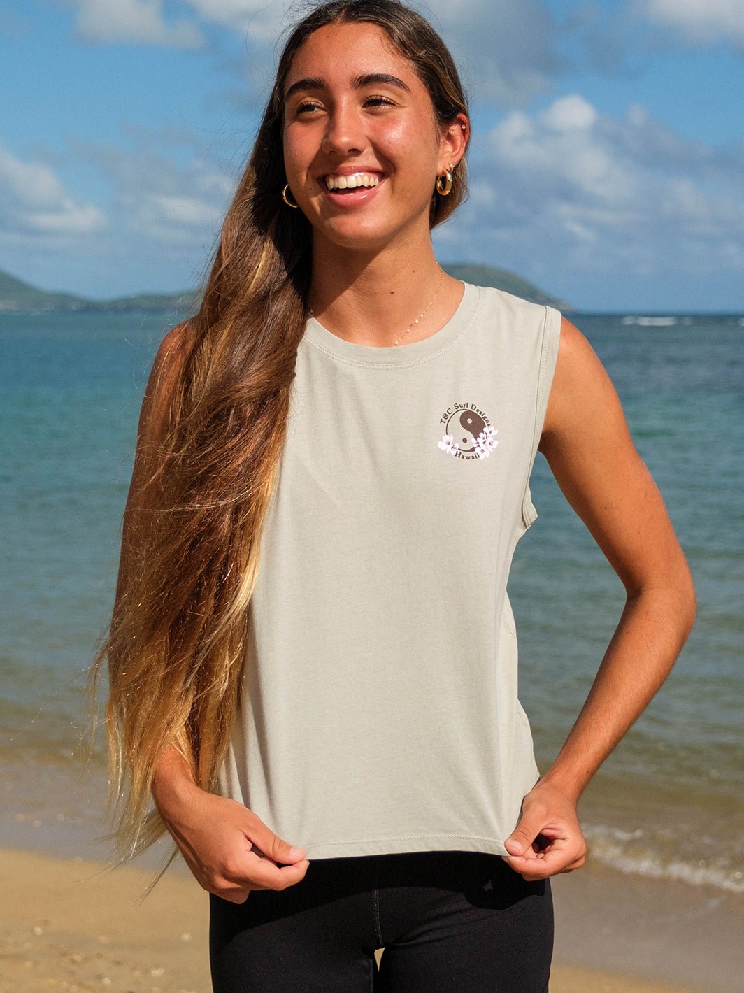 T&C Surf Designs Retro Sakura Logo La Mer Tank,