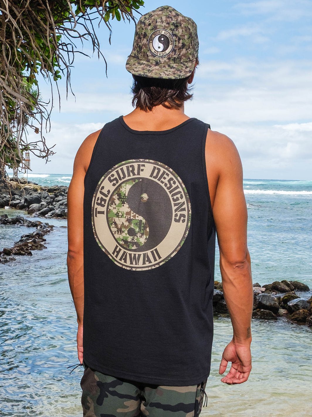 T&C Surf Designs Lokahi Camo Logo Tank,
