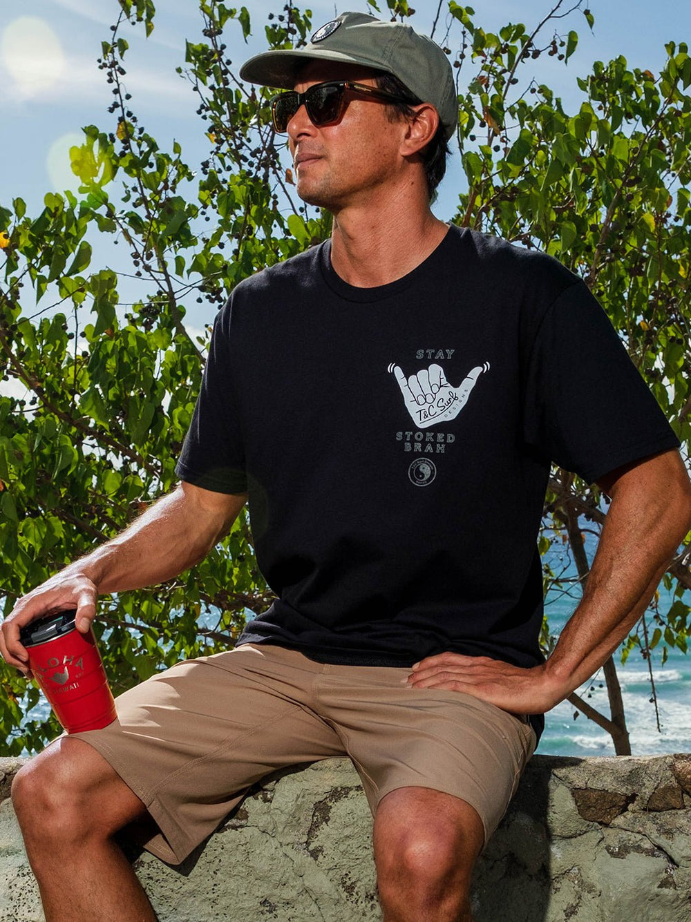 T&C Surf Designs Shaka Back Jersey Tee,