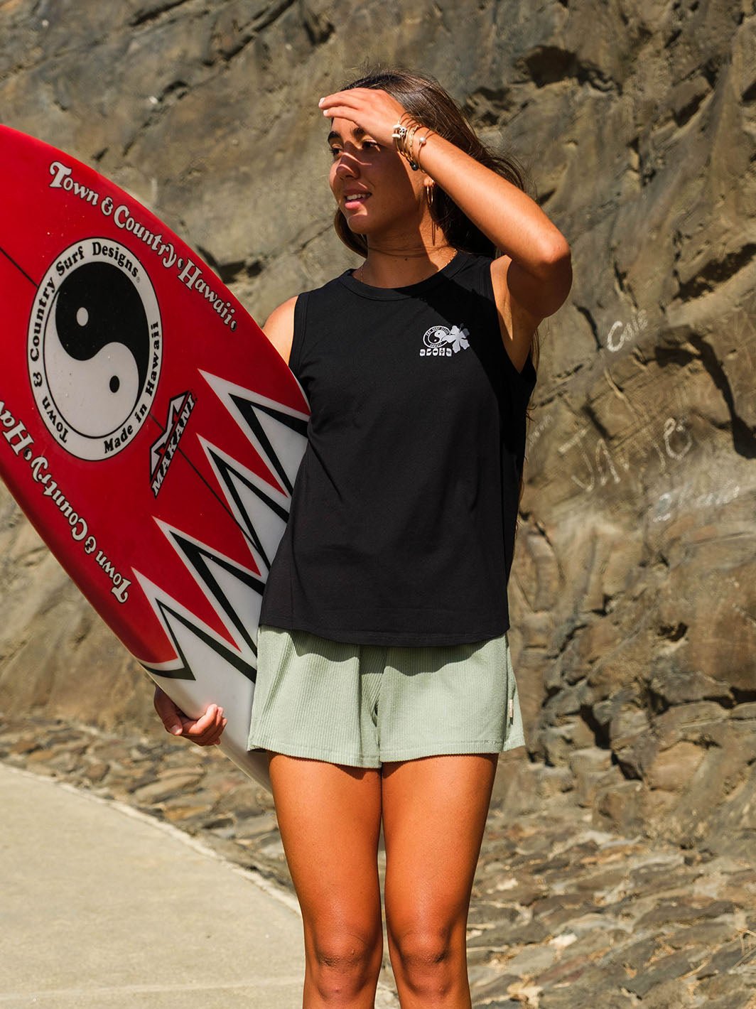 T&C Surf Designs Nalu Sketch Martina Tank,