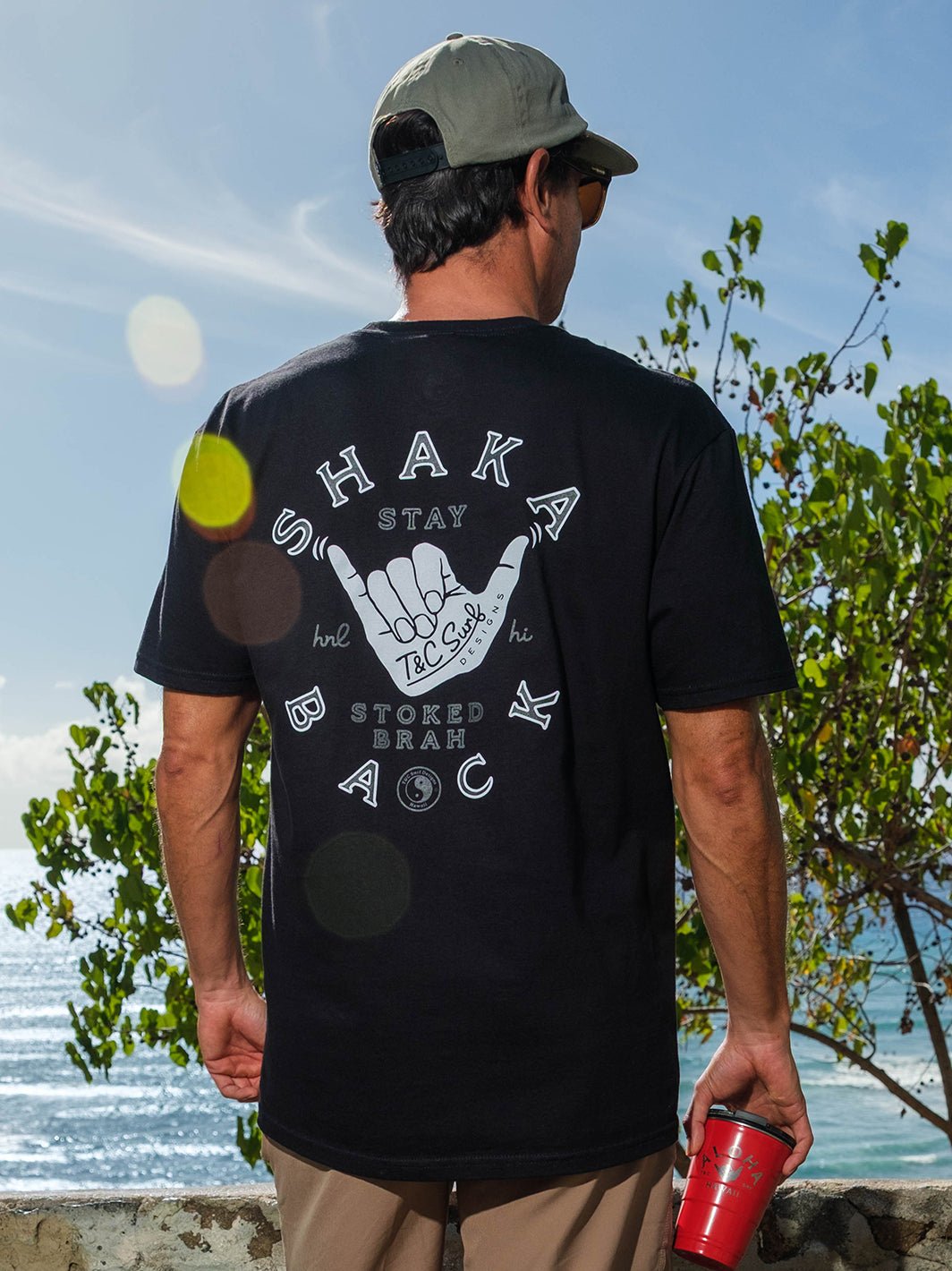 T&C Surf Designs Shaka Back Jersey Tee,