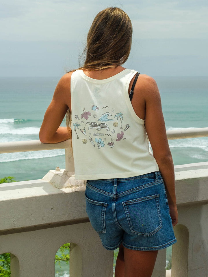 T&C Surf Designs All Kine North Shore Crop Singlet Tank,