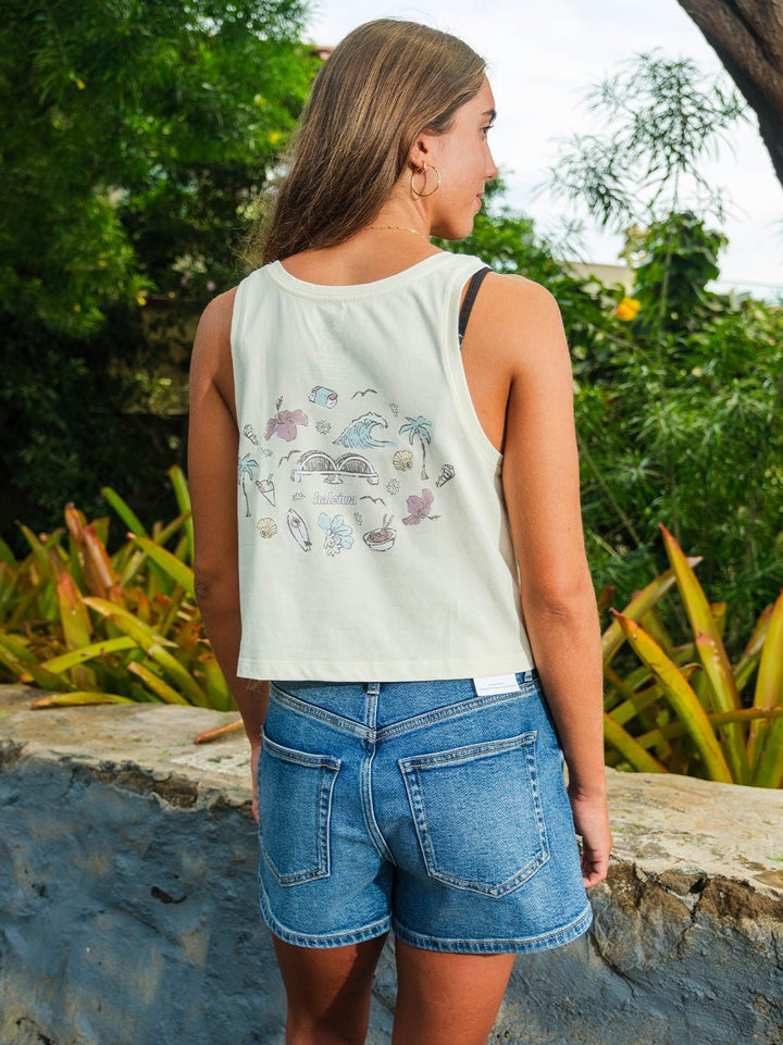 T&C Surf Designs All Kine North Shore Crop Singlet Tank,