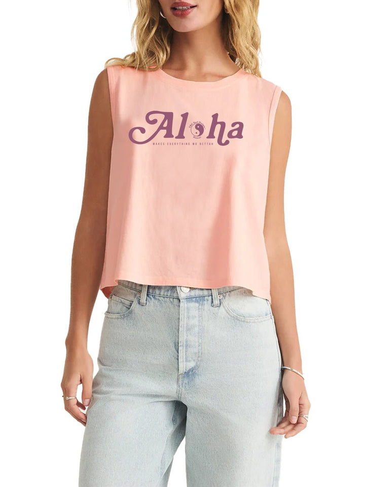 T&C Surf Designs Straight Aloha La Mer Tank, Cheeky Pink / XS
