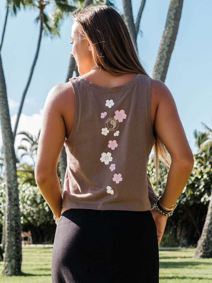 Cute Sakura Crop Singlet Tank