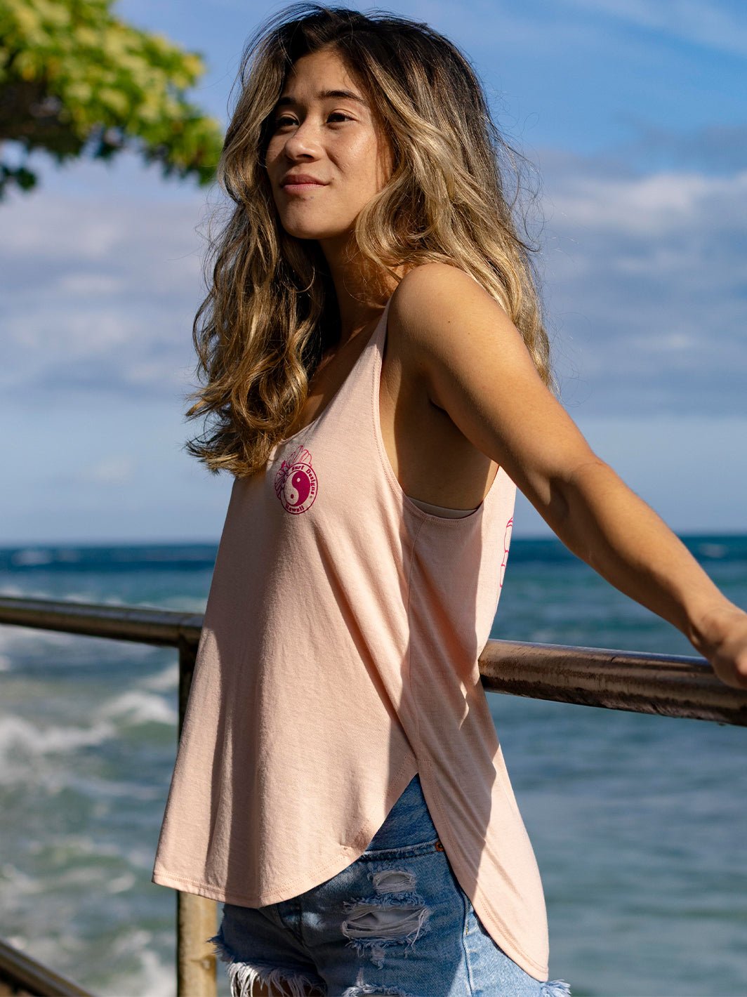 T&C Surf Designs Keeping It Aloha Slit Tank,