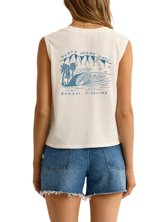 T&C Surf Designs North Shore Banzai La Mer Tank, Seasalt / XS