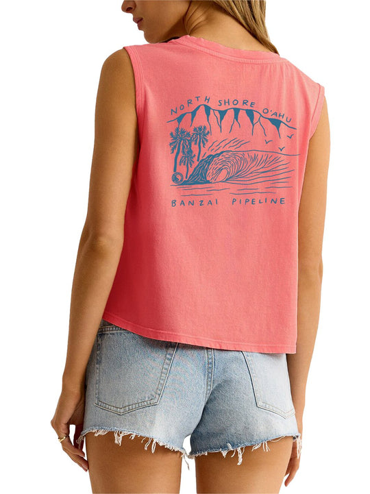 T&C Surf Designs North Shore Banzai La Mer Tank, Sunset Pink / XS