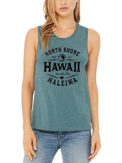 T&C Surf Designs T&C Surf North Shore Hawaii Muscle Tank, Teal / S