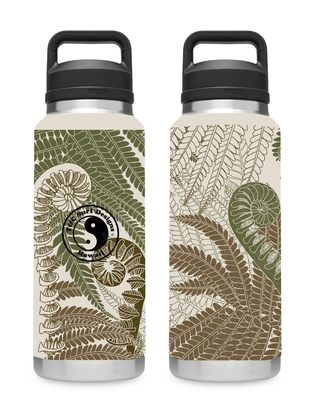 T&C Surf 36 oz Fern Camo Rambler Yeti Bottle with Chug Cap - T&C Surf Designs
