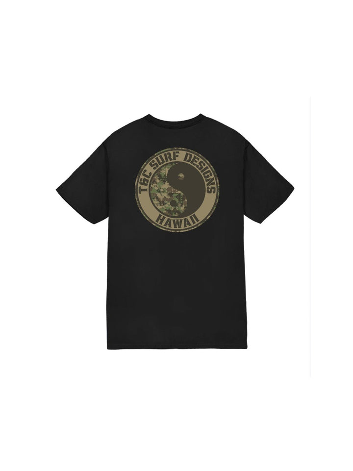 T&C Surf Designs Kids Lokahi Camo Logo Tee, Black / XS