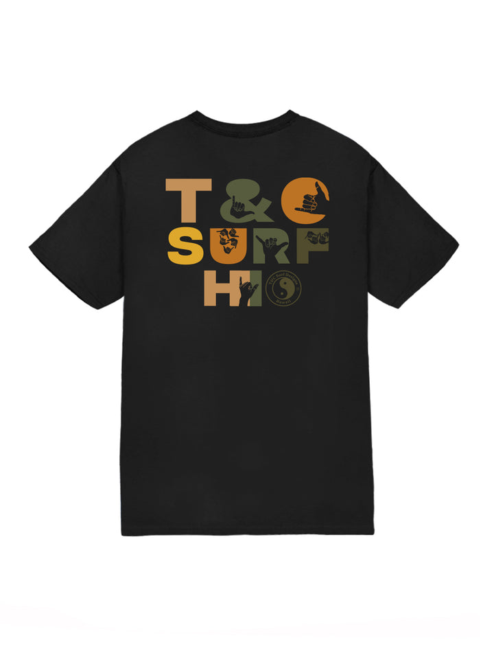 T&C Surf Designs Shakas Up Jersey Tee, Black / S