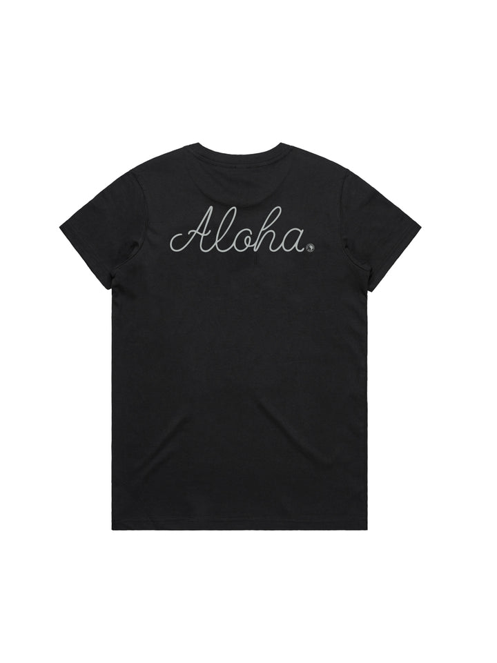 Cursive Aloha Puff Maple Tee - T&C Surf Designs