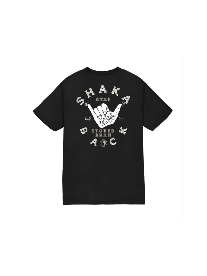 T&C Surf Designs Kids Shaka Back Tee, Black / XS
