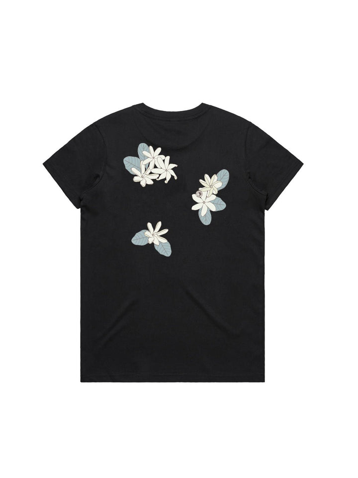 T&C Surf Designs Tiare Cluster Maple Tee, Black / S