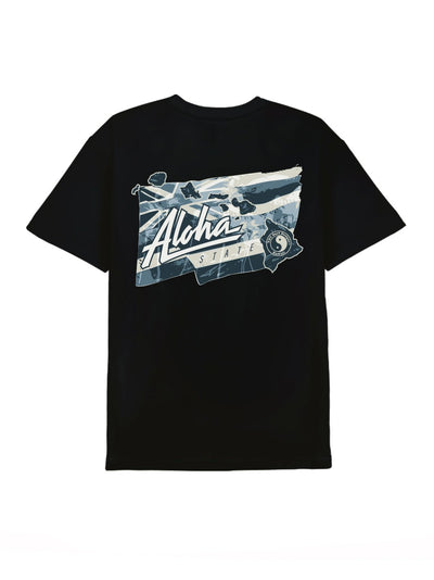 T&C Surf Designs Aloha State Flag Tee, Black / S