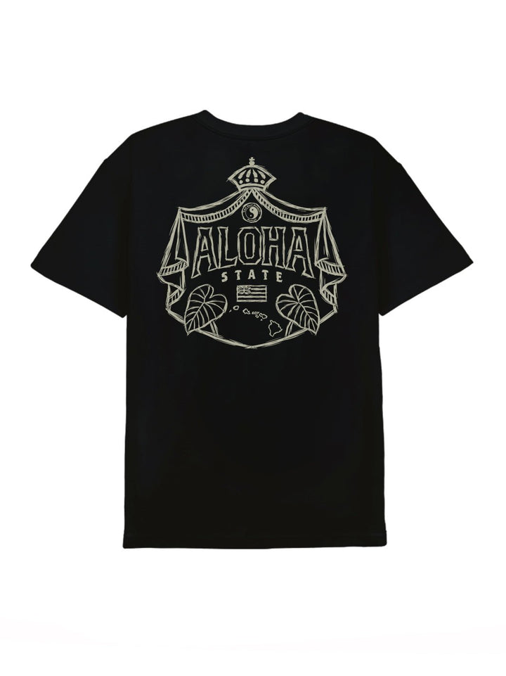 T&C Surf Designs Sketch Aloha Kalo Shield Tee, Black / S
