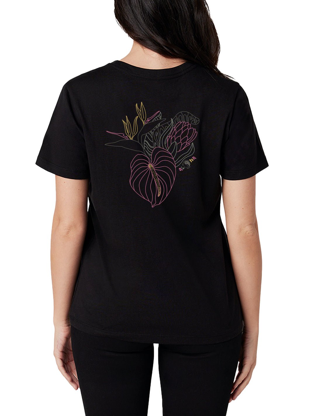 T&C Surf Designs Line Anthurium Classic Tee, Black / S