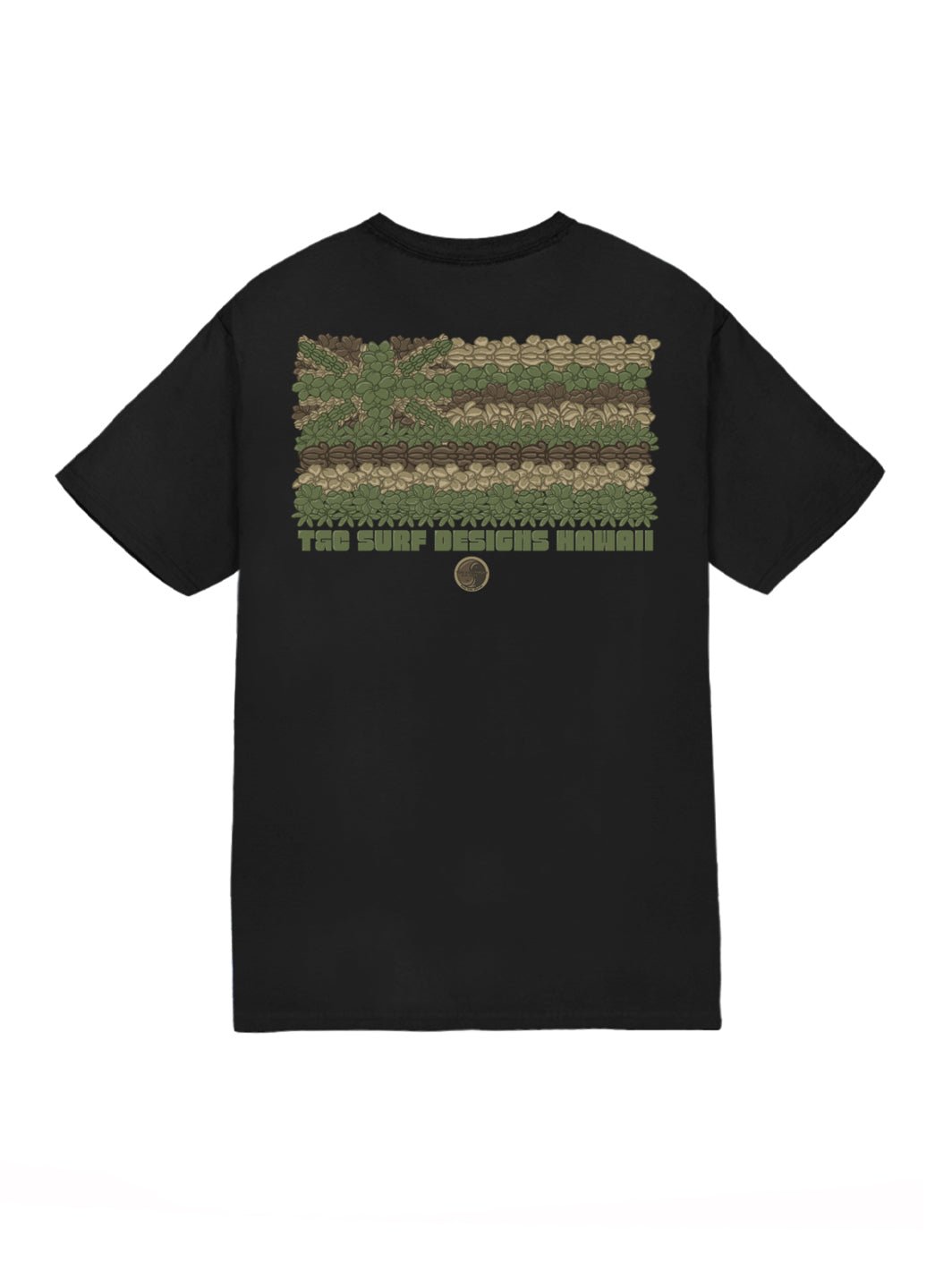 T&C Surf Designs Hawaii Hae Flowers Jersey Tee, Black / S