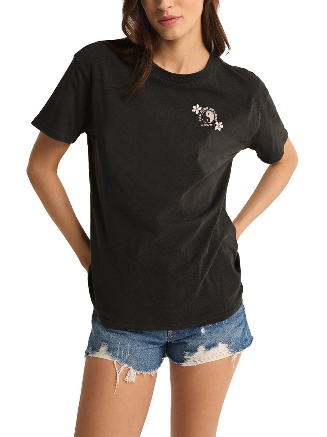 T&C Surf Designs Plumeria Oval Boyfriend Tee,