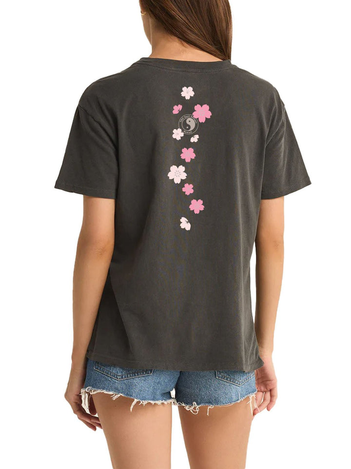 T&C Surf Designs Cute Sakura Boyfriend Tee, Black Sand / XS