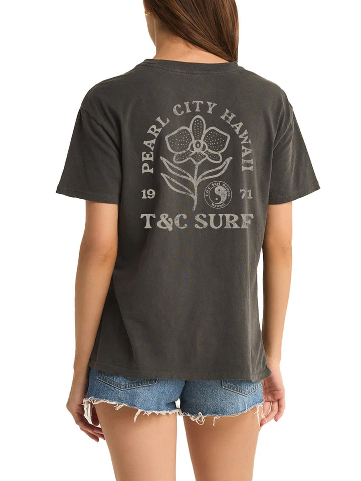 T&C Surf Designs PC Orchid Boyfriend Tee, Black Sand / XS