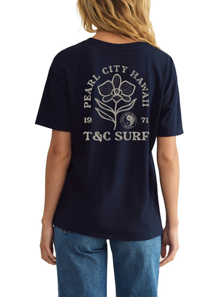 T&C Surf Designs PC Orchid Boyfriend Tee, Blue Sapphire / XS
