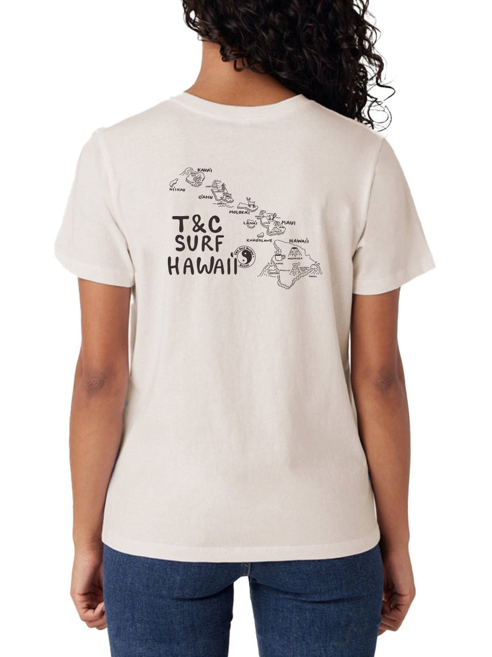 T&C Surf Designs Hawaii Map Classic Tee, Bone / XS