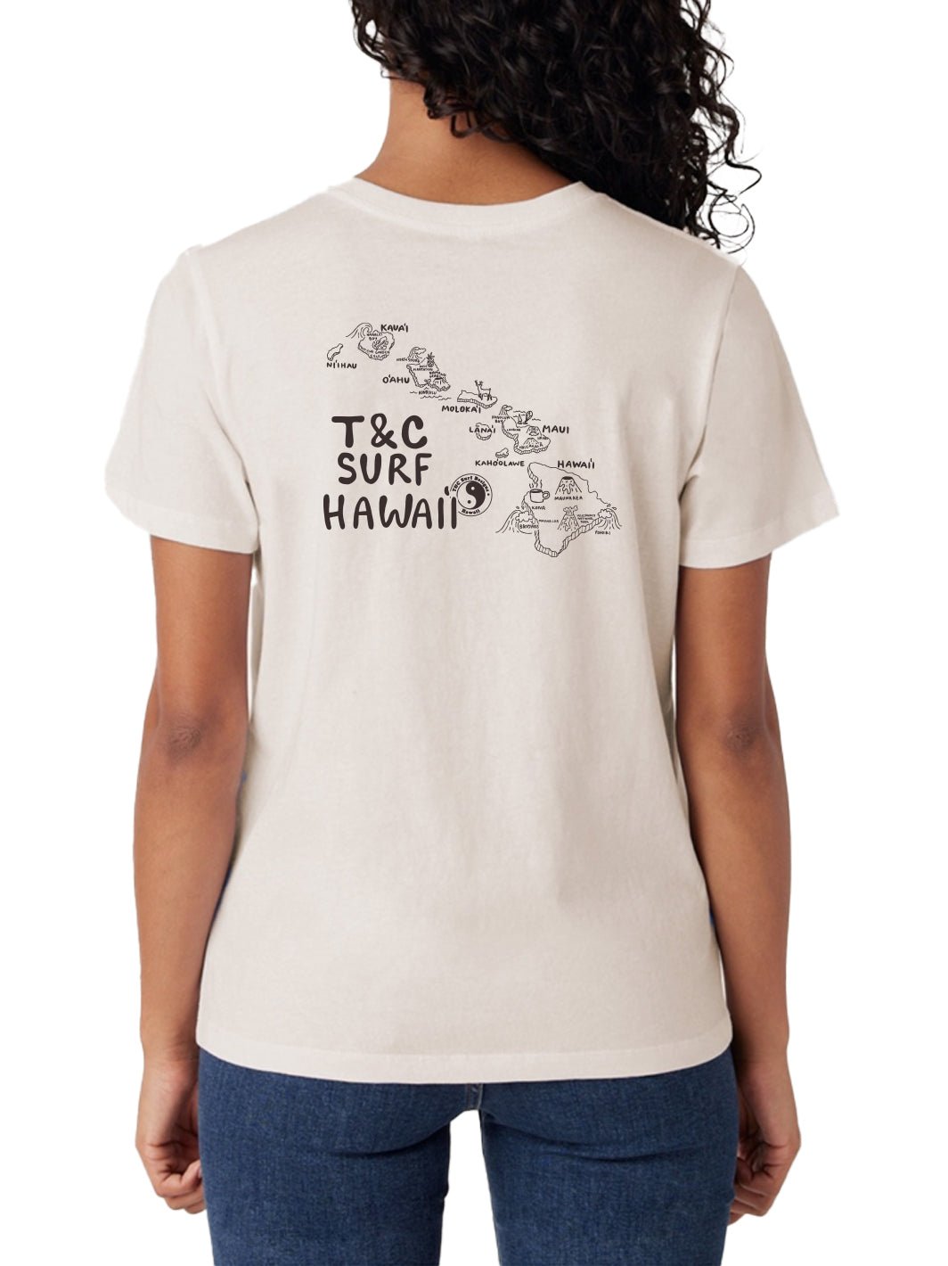 T&C Surf Designs Hawaii Map Classic Tee, Bone / XS