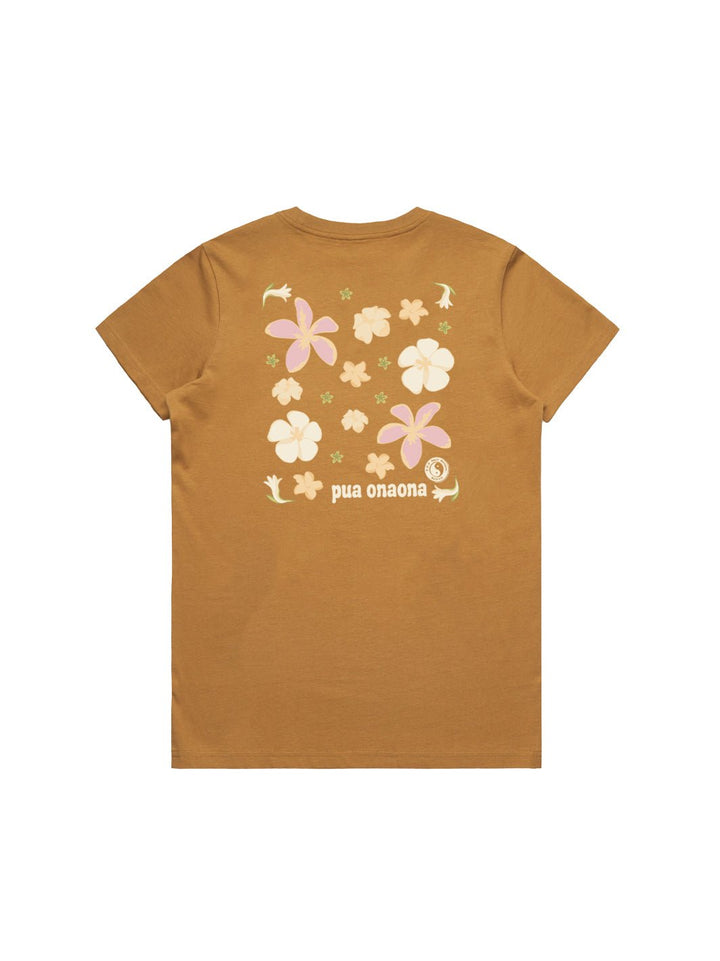 T&C Surf Designs Pua Onaona Maple Tee, XS / Camel