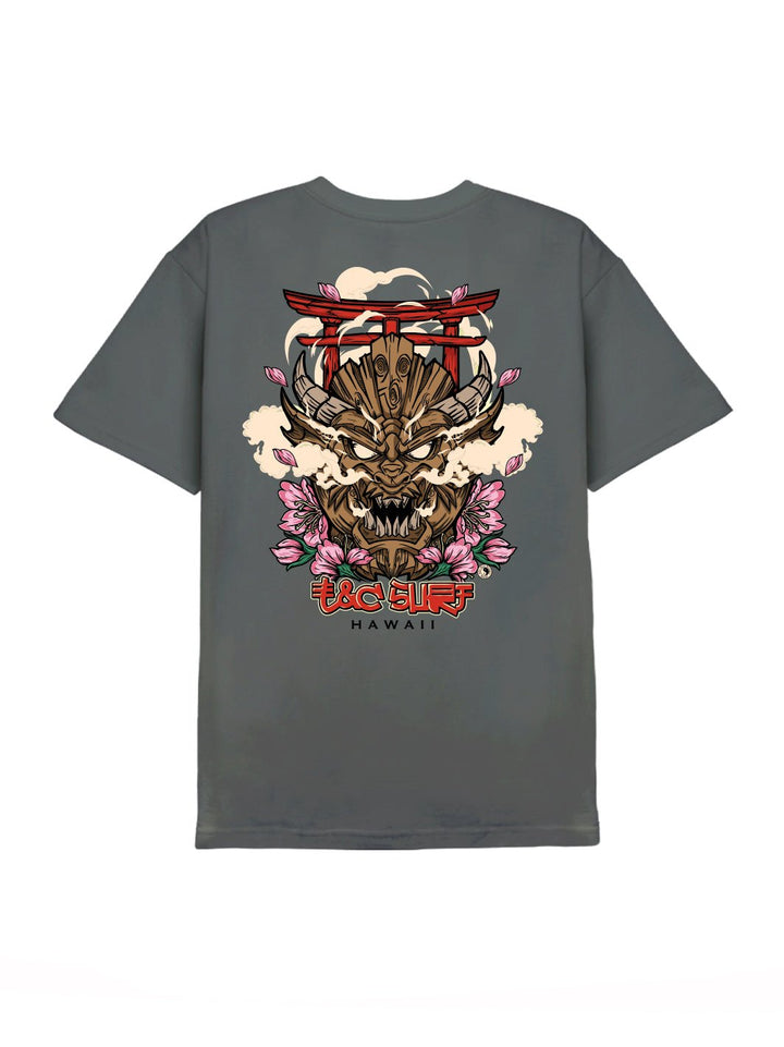 T&C Surf Designs Tiki Dragon Tee, Charcoal / S