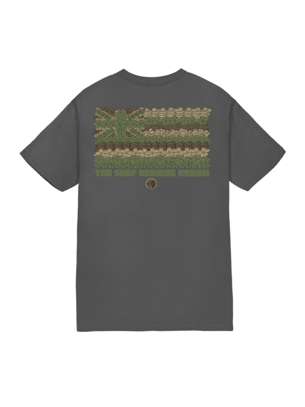 T&C Surf Designs Hawaii Hae Flowers Jersey Tee, Charcoal / S