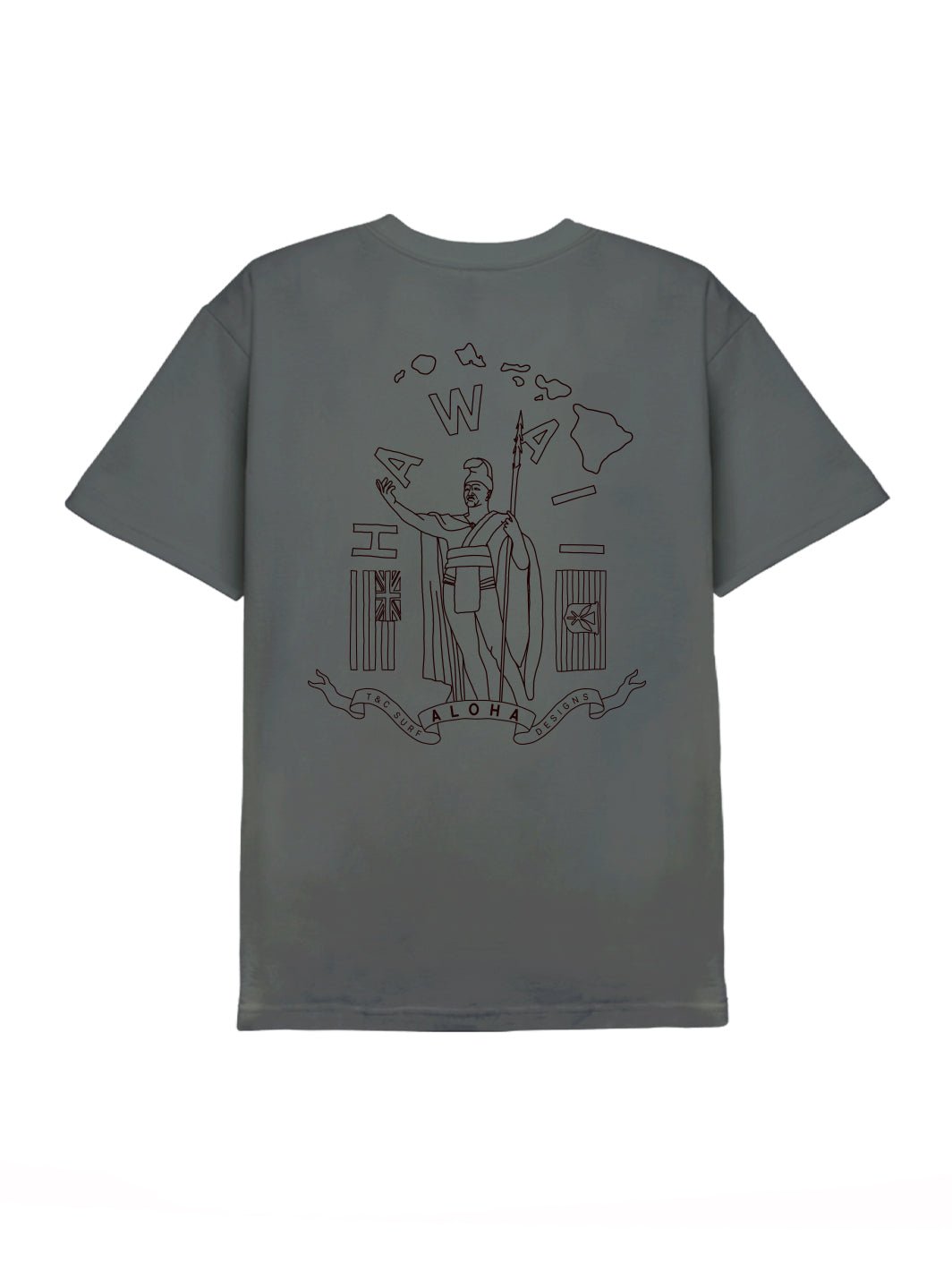 T&C Surf Designs Outline Tee, Charcoal / S