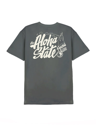 T&C Surf Designs T&C Surf Aloha State Script Tee, S / Charcoal