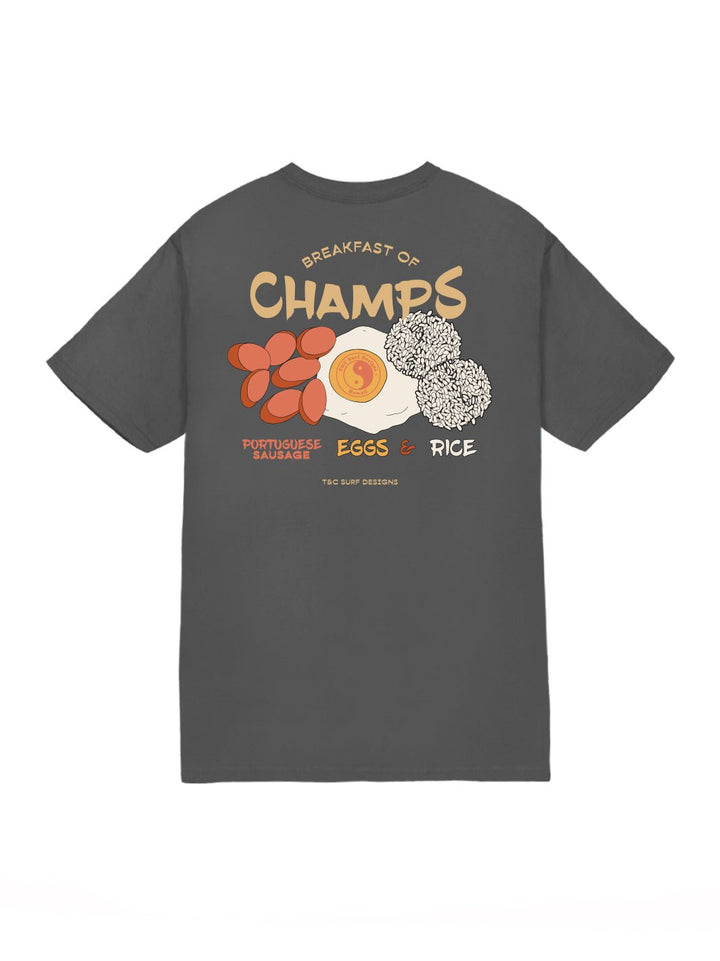 T&C Surf Designs Local Breakfast Jersey Tee, Charcoal / S