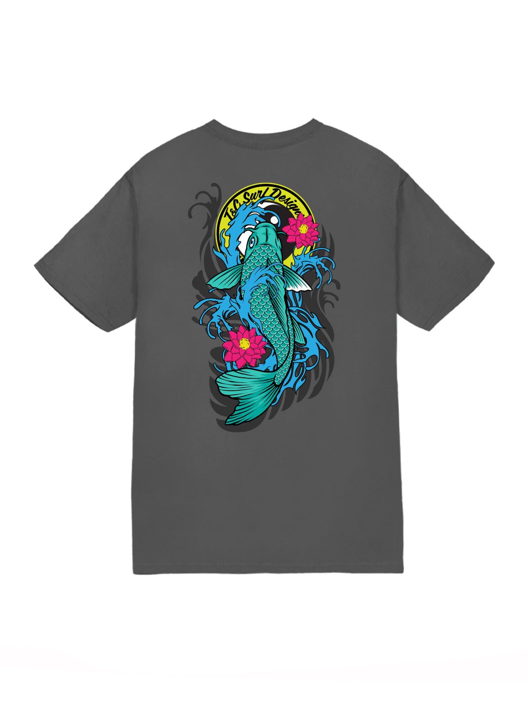 T&C Surf Designs Koi Love Tee, Charcoal / S