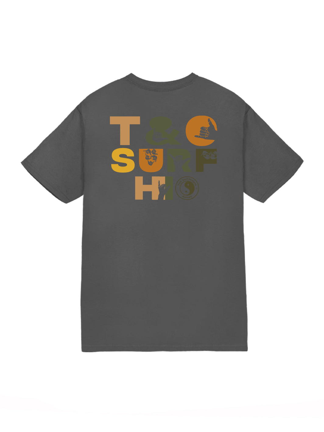 T&C Surf Designs Shakas Up Jersey Tee, Charcoal / S
