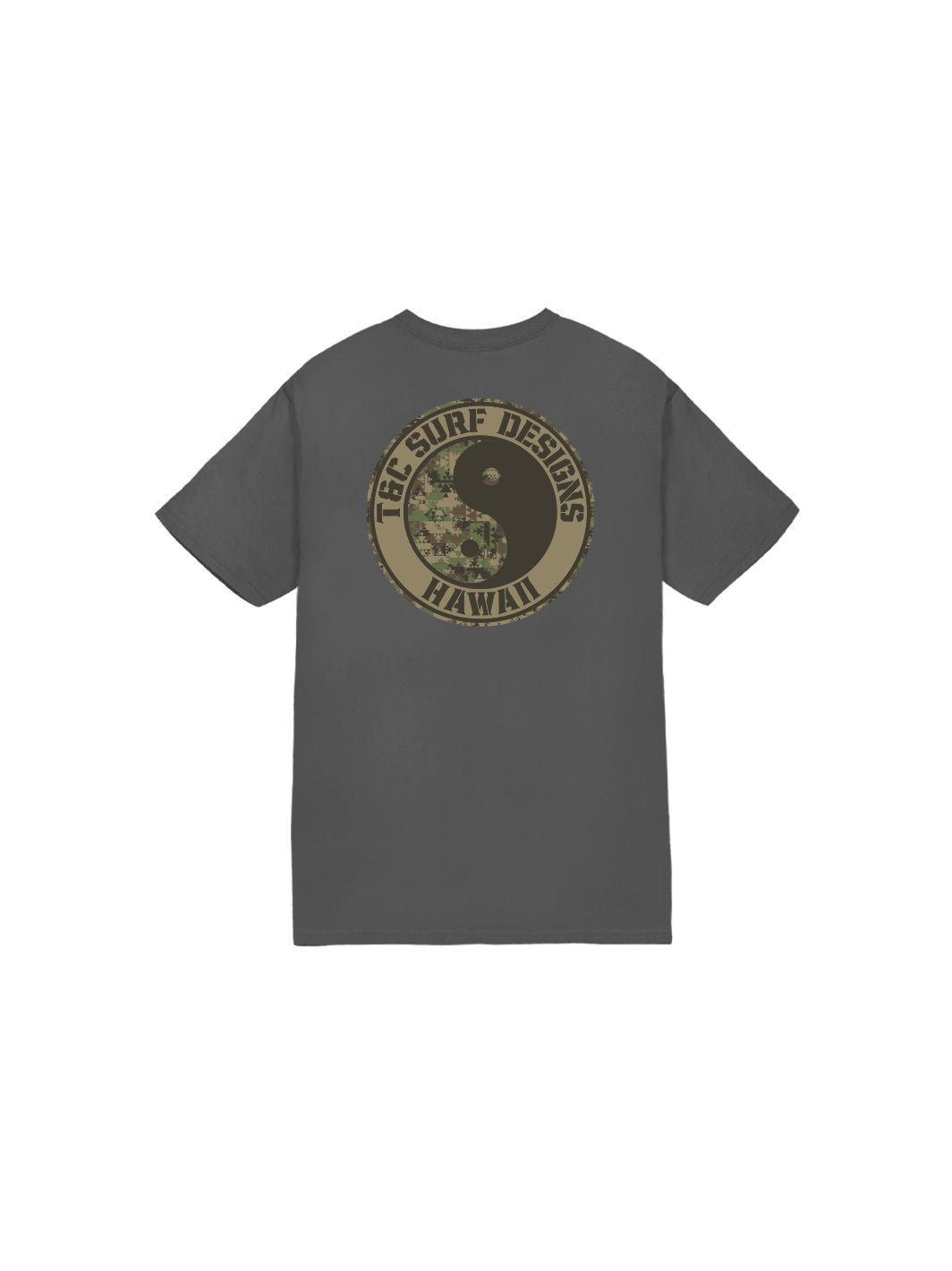 T&C Surf Designs Kids Lokahi Camo Logo Tee, Charcoal / XS