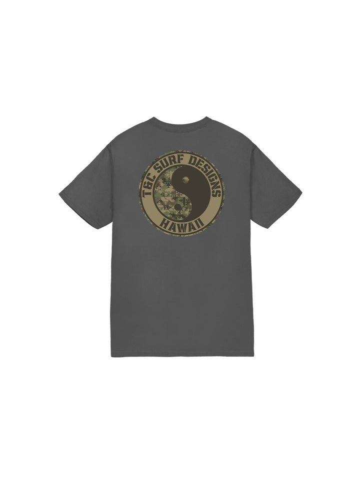 T&C Surf Designs Kids Lokahi Camo Logo Tee, Charcoal / XS