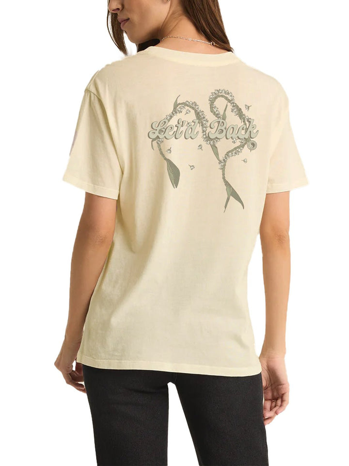 T&C Surf Designs Ti Pikake Lei Boyfriend Tee, Custard / XS