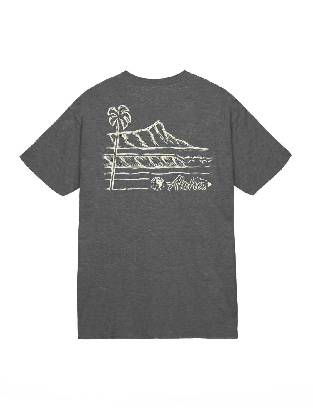 T&C Surf Designs Sketch Diamond Head Scenic Jersey Tee, Dark Heather / S