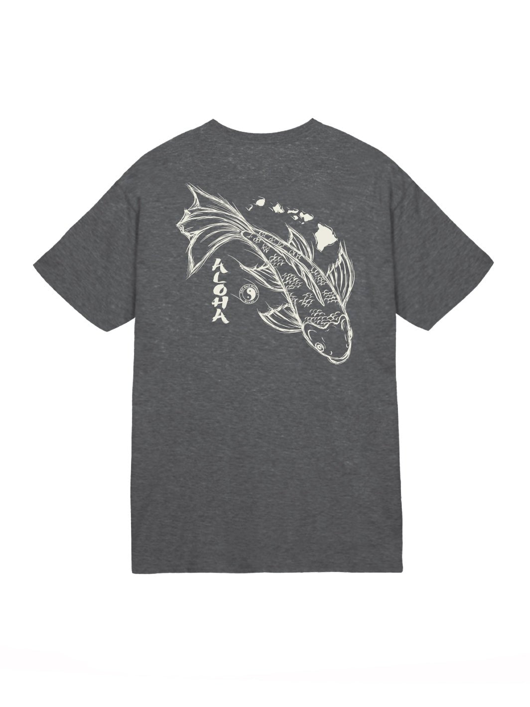 T&C Surf Designs Single Sketch Koi Jersey Tee, Dark Heather / S