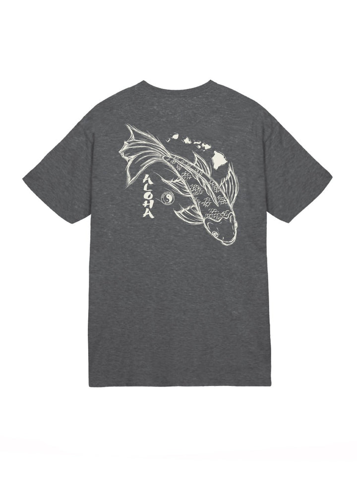 T&C Surf Designs Single Sketch Koi Jersey Tee, Dark Heather / S