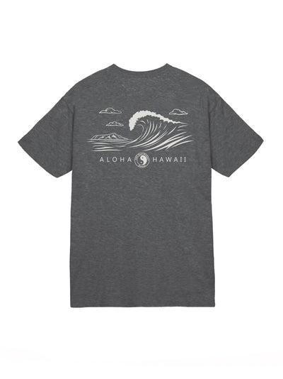 T&C Surf Designs Graphic Diamond Head Wave Jersey Tee, Dark Heather / S