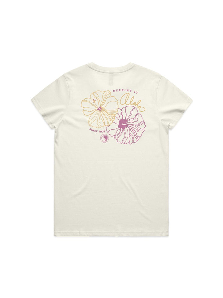 T&C Surf Designs Keeping It Aloha Maple Tee, Ecru / XS
