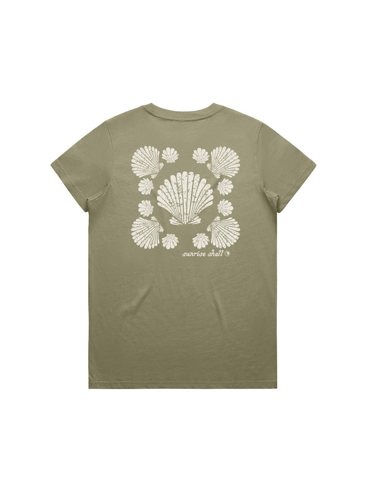 T&C Surf Designs Shell Quilt Maple Tee, Eucalyptus / XS