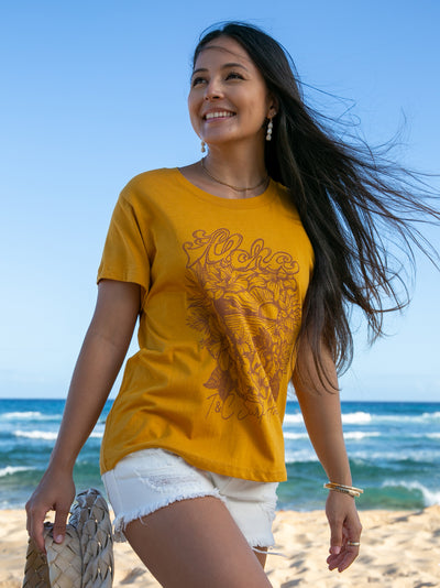 T&C Surf Designs T&C Surf Island Times Boyfriend Tee, S / Gold