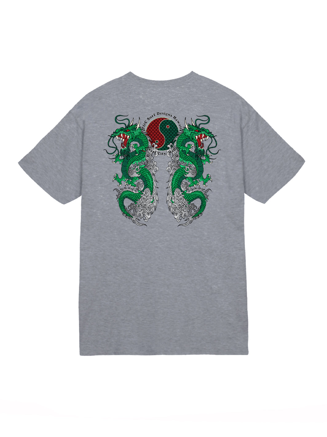 T&C Surf Designs Double Dragon Jersey Tee, Graphite / S