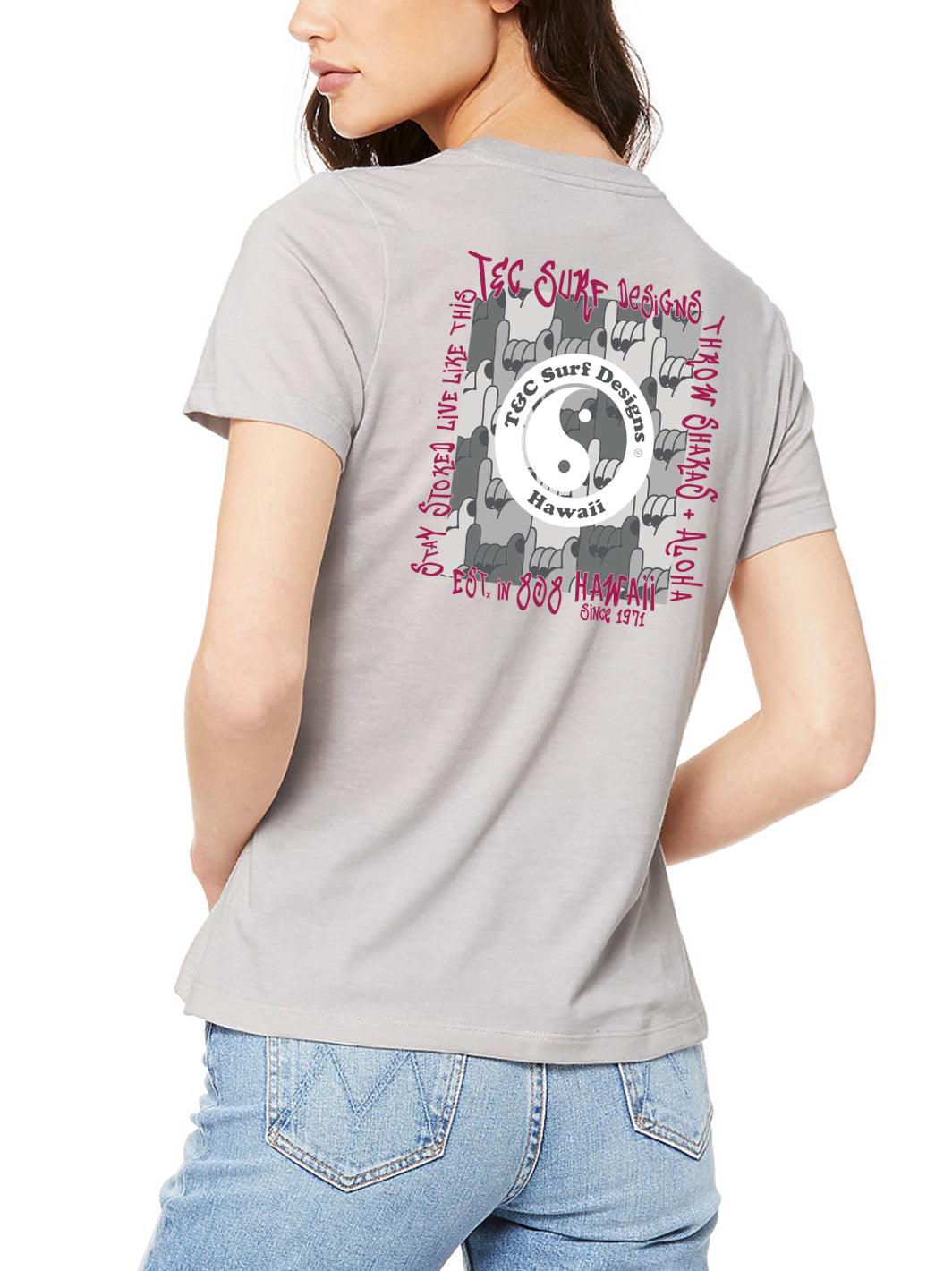 T&C Surf Designs T&C Surf Shakas N Aloha Relax Tee, S / Heather Grey